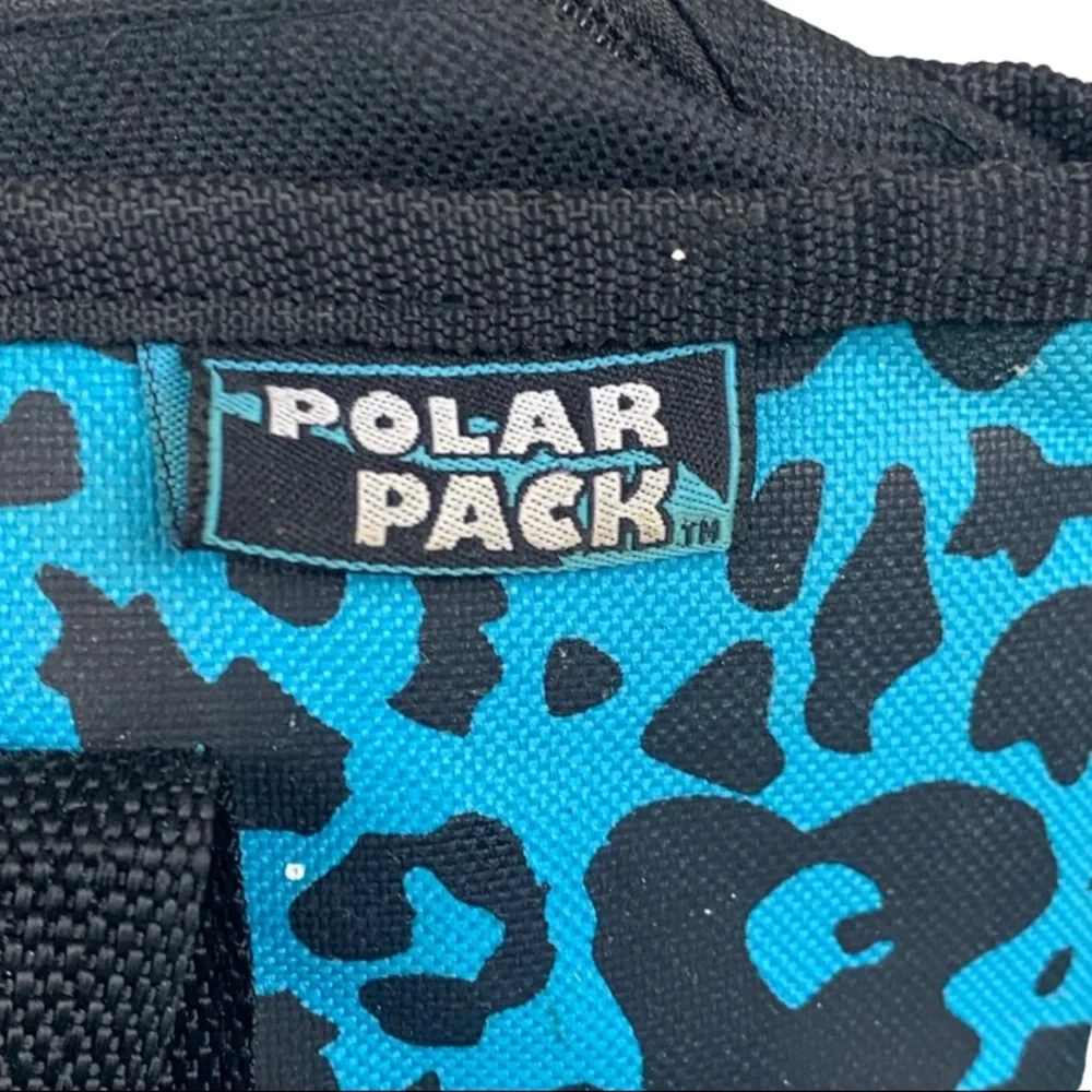 POLAR PACK:  Blue Leopard Print Insulated Lunch Bag Cooler